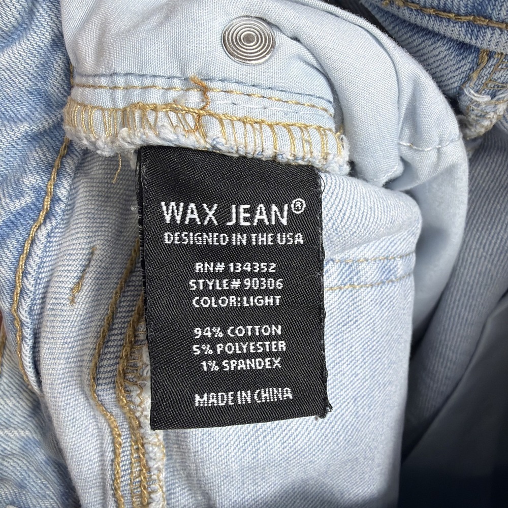 Wax Jean Shorts Women's Small Butt I Love You Mid Rise Stretchy Distressed - Picture 3 of 6
